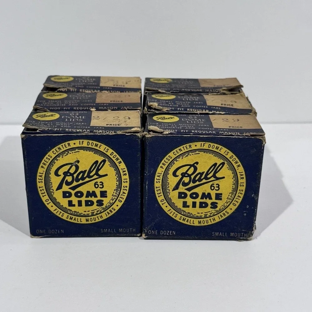 Vintage Ball 63 Dome Lids 6 Boxes Of 12 Mason Jar‎ Canning